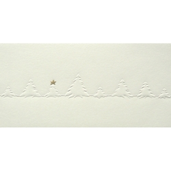 Holiday Greeting Cards - Engraved Fir Trees in the Snow 