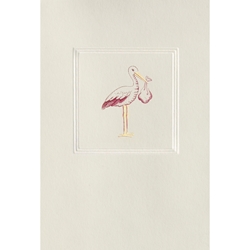 Greeting Cards - Burgundy Stork  