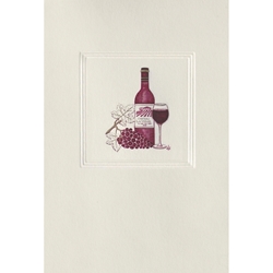 Greeting Cards - Burgundy/Gold Bottle of Wine 